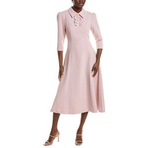 Burryco Womens  Pink Solid Midi Dress, Pink
